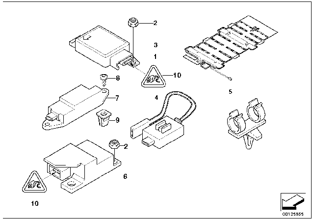 1998 BMW 540i Electric Parts, Airbag Diagram