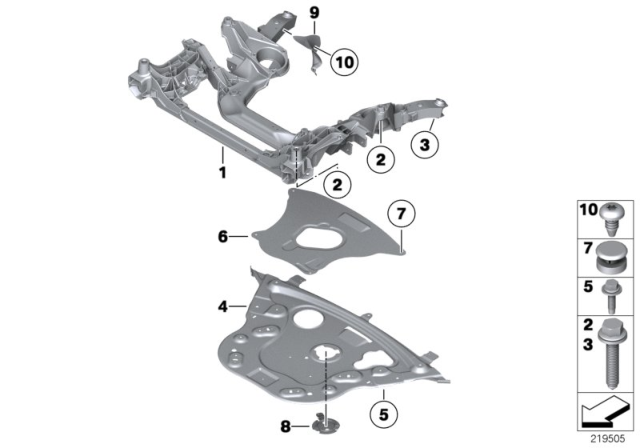 2016 BMW 640i xDrive Front Axle Support Diagram
