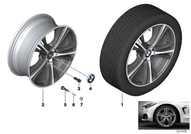 2013 BMW 320i BMW LA Wheel, Star Spoke Diagram 9