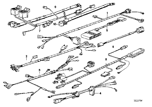 1986 BMW 325e Wiring Clock Diagram for 61121380006
