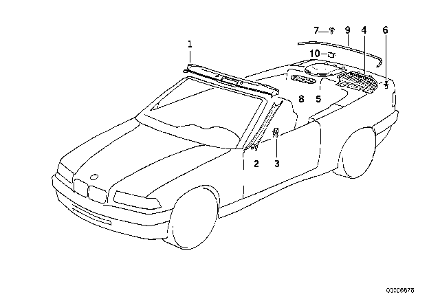 1999 BMW M3 Air Outlet Grille, Left Diagram for 51718173207