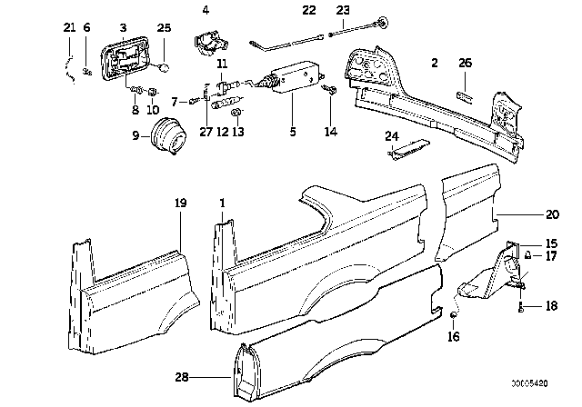 1993 BMW 325is Spring Diagram for 51171888374