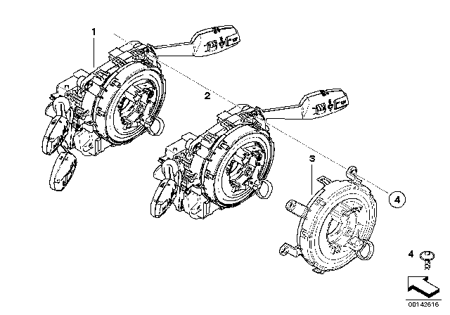2007 BMW X5 Switch Cluster Steering Column Diagram