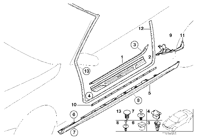 2003 BMW M3 Mucket / Trim, Entrance Diagram