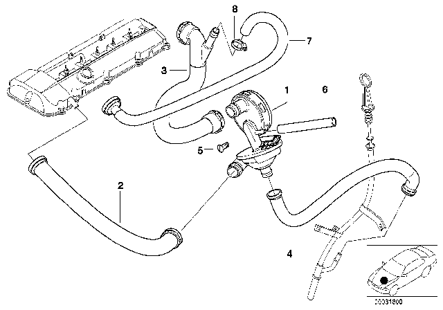 1999 BMW 323i Connecting Line Diagram for 11617533399