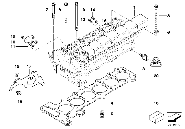 2002 BMW X5 Cylinder Head Gasket Asbestos-Free Diagram for 11127501304