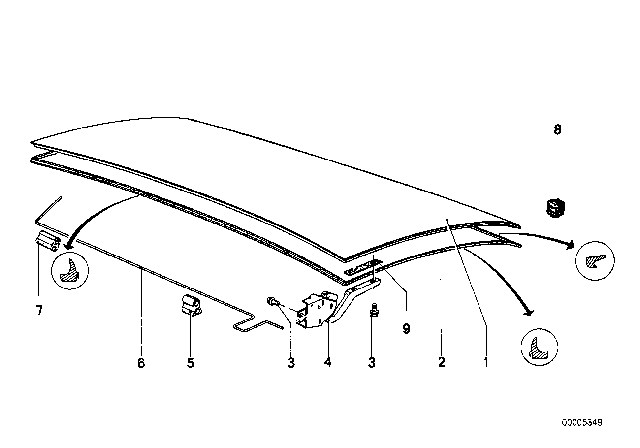 1979 BMW 528i Single Components For Trunk Lid Diagram