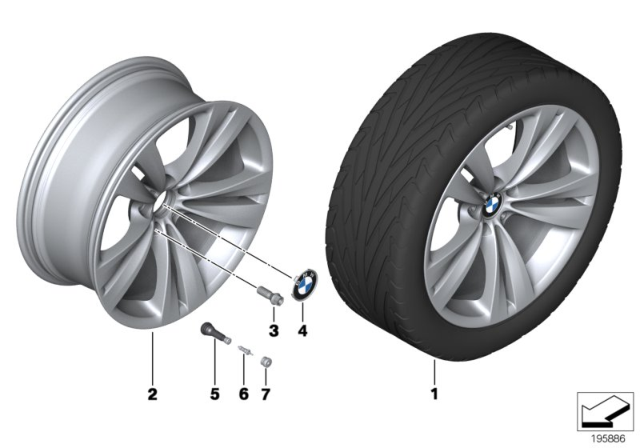 2015 BMW 750i BMW LA Wheel, Double Spoke Diagram 2