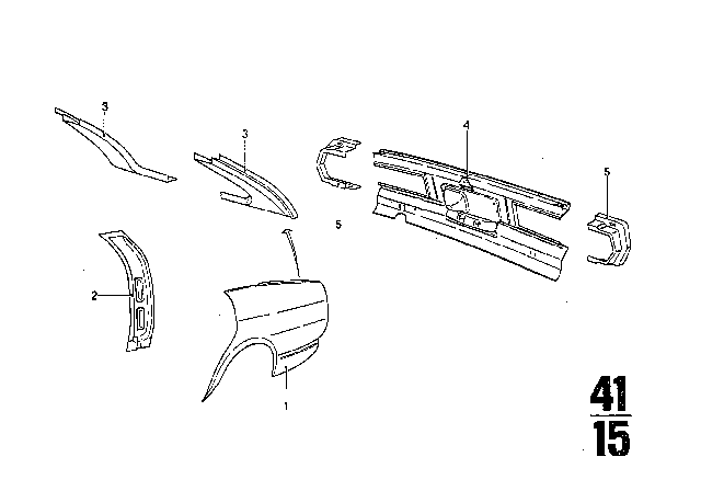 1973 BMW Bavaria Rear Side Panel Diagram