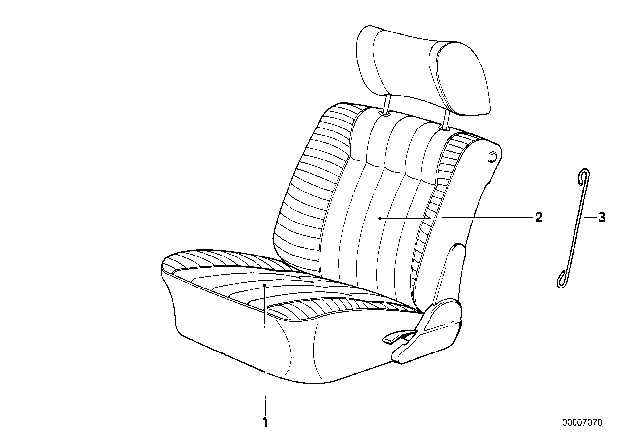 1990 BMW 750iL Seat Cover Front Diagram