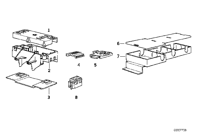 1991 BMW 735i Single Components For Rear Carrier Diagram