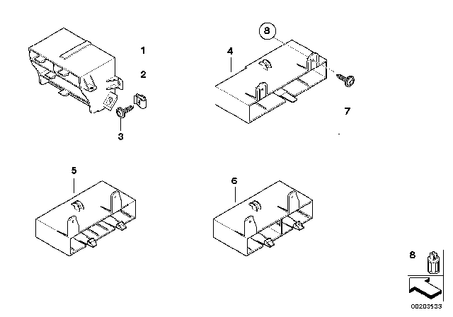 2010 BMW M3 Bracket For Body Control Units And Modules Diagram
