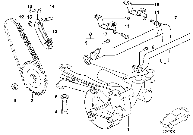 2002 BMW Z3 M Lubrication System / Oil Pump With Drive Diagram