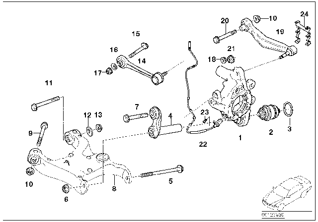 2005 BMW 530i Repair Kit, Wishbone, Left Diagram for 33322347993