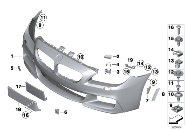 2017 BMW 650i Lever Right Diagram for 51118050338