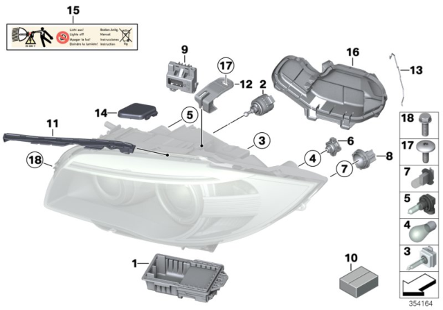 2012 BMW 128i Control Unit Xenon Light Diagram for 63117180050