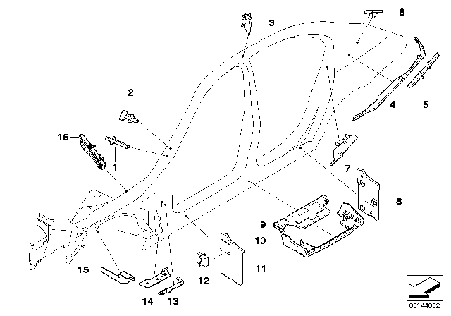 2006 BMW 550i Moulded Part For Column B, Exterior Right Diagram for 41217039226