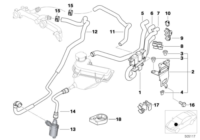 2001 BMW X5 Water Pump Diagram for 64116950240
