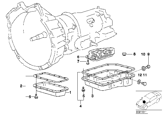 1995 BMW 325is Magnet Diagram for 24111218901