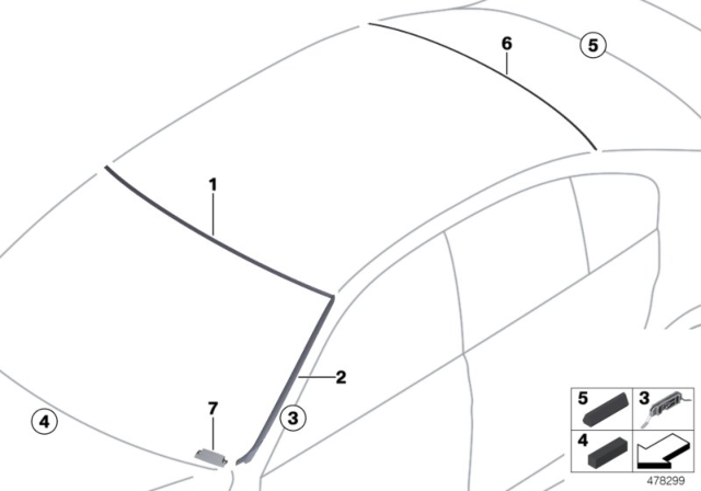2015 BMW M3 Glazing, Mounting Parts Diagram
