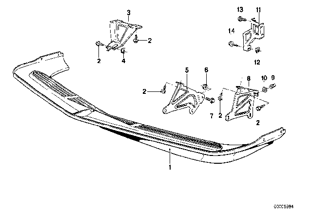 1985 BMW 635CSi Support Diagram for 51111869655