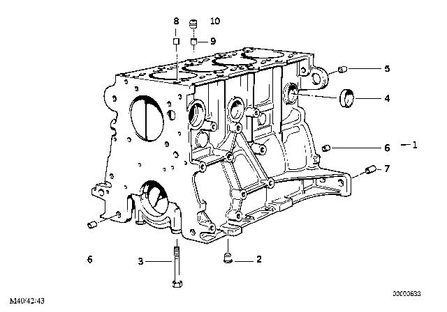 ENGINE BLOCK WITH PISTON Diagram for 11111739588