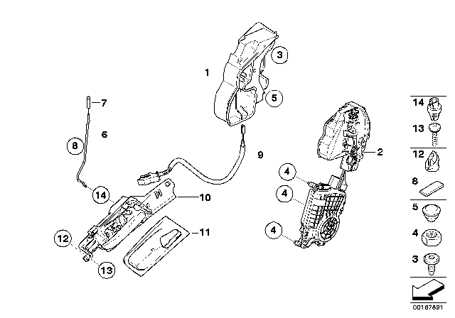 2013 BMW X5 Right System Latch Diagram for 51217276668