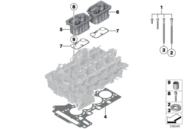 2015 BMW 228i xDrive Cylinder Head / Mounting Parts Diagram