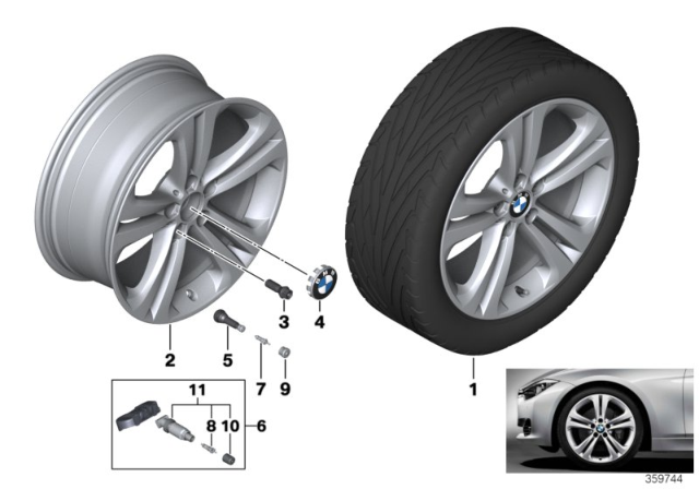 2014 BMW 320i BMW LA Wheel, Double Spoke Diagram 8