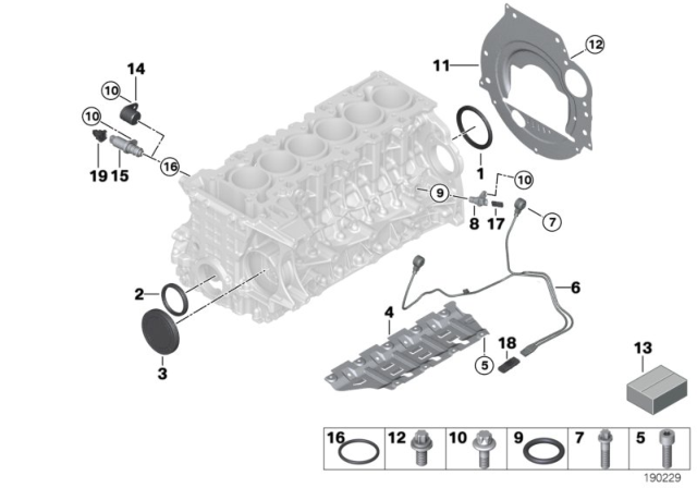 2015 BMW Z4 Gasket Set Engine Block Asbesto Free Diagram for 11117567210