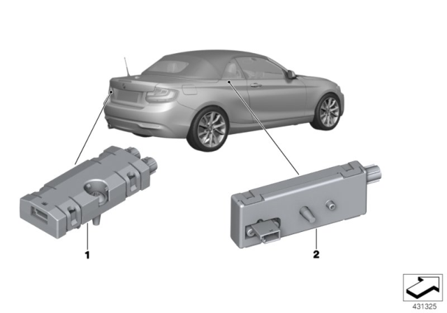2020 BMW 230i xDrive Components, Antenna Amplifier Diagram
