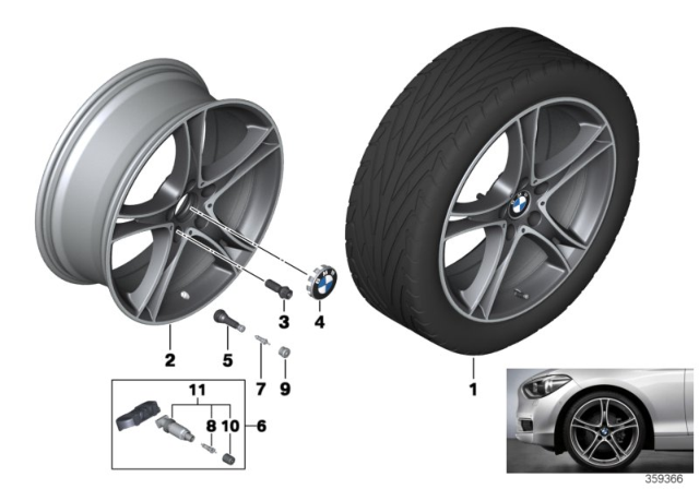 2020 BMW M240i BMW LA Wheel, Double Spoke Diagram 1