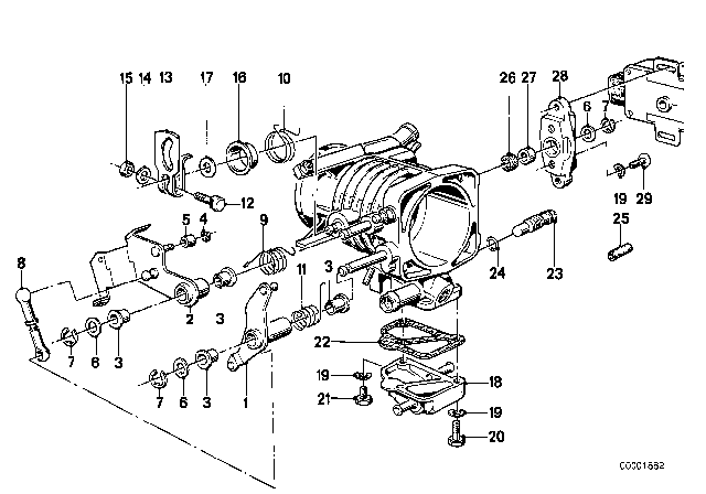 1982 BMW 633CSi Accelerator Pedal Diagram 1