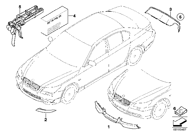 2004 BMW 545i Attachment Part, Front Apron Diagram for 51190412951