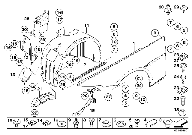 2006 BMW M6 Bracket Covering Wheel Housing Front. Right Diagram for 51717140964