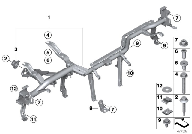 2019 BMW 430i HOLDER FOR TUNNEL SUPPORT RI Diagram for 51459227018