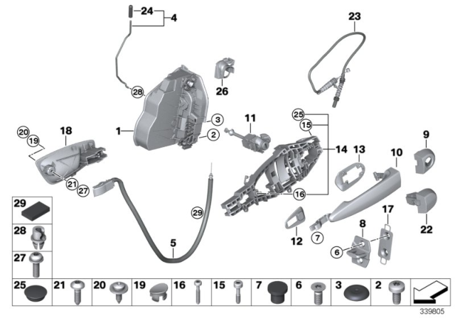2011 BMW M3 Front Door Control / Door Lock Diagram