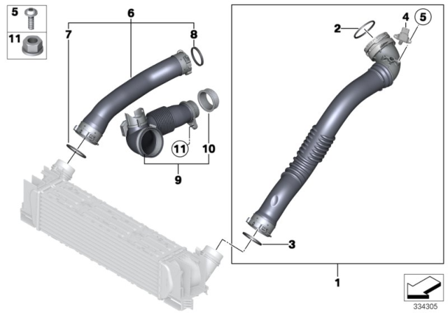 2014 BMW 320i Charge-Air Duct Diagram