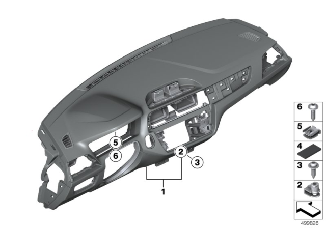 2020 BMW M240i xDrive Trim Panel Dashboard Diagram