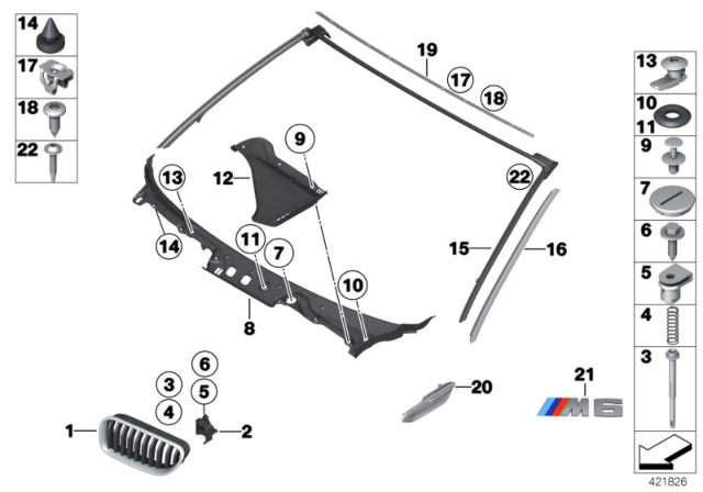 2015 BMW M6 Cover, Windscreen Panel Diagram for 51717227342