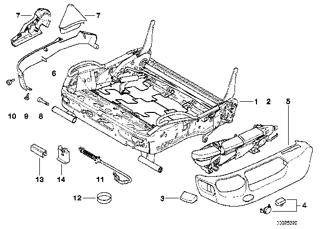 1998 BMW 528i Covering Outer Diagram for 52107058001