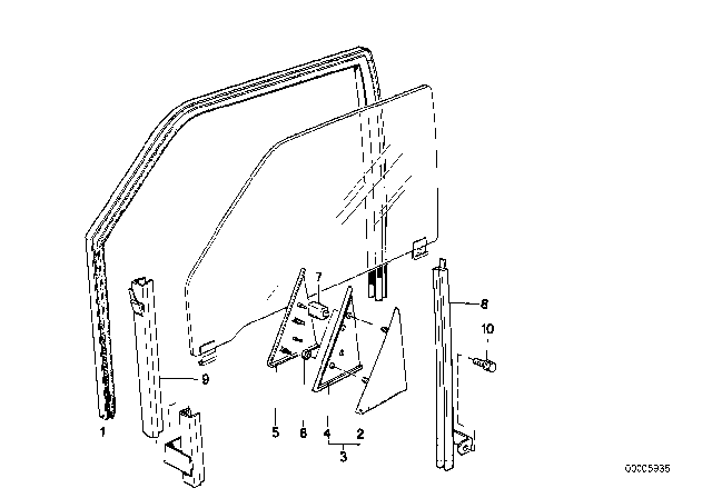 1989 BMW 325is Guide Rail Rear Left Diagram for 51321919647