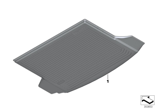 2018 BMW 640i xDrive Multifunctional Luggage Compartment Mat With Fold.Cont Diagram