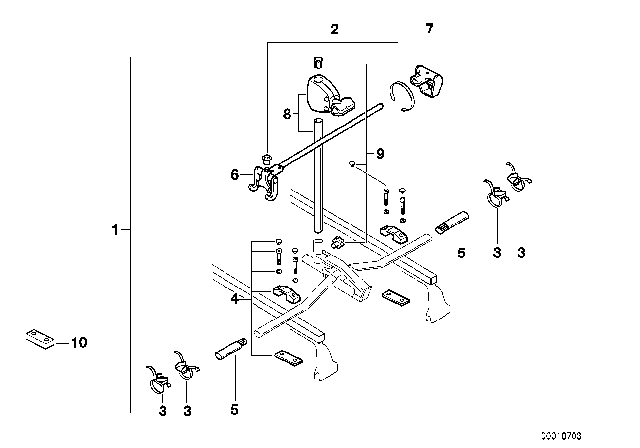 1997 BMW M3 Saddle Holder,Complete Diagram for 82799404361