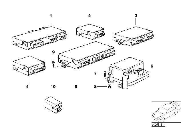 1997 BMW 328i Ultrasonic Module Diagram for 61358369482