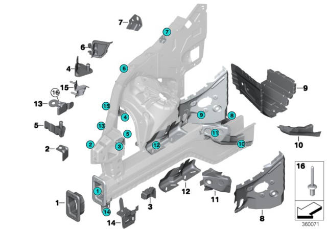 2010 BMW X5 Bracket, Module Carrier, Right Diagram for 41007186660