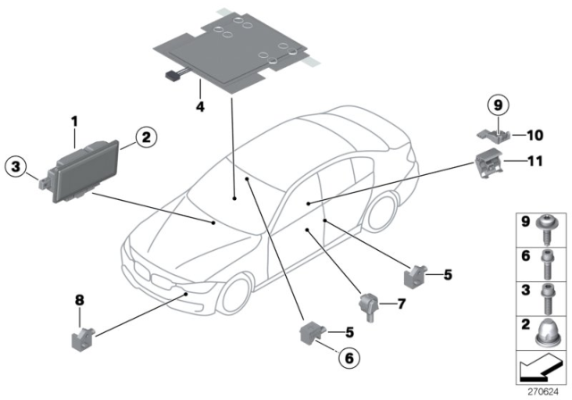 2017 BMW 330i Electric Parts, Airbag Diagram