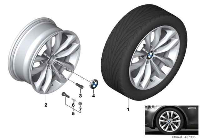2015 BMW 528i BMW LA Wheel Styling Diagram 1
