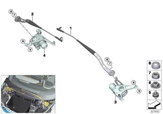 2018 BMW i3s Windshield Wiper Motor Right Diagram for 61617359450
