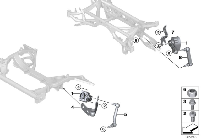 2015 BMW M3 Headlight Vertical Aim Control Sensor Diagram